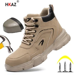 Men Work Safety Shoes Anti-smash Anti-puncture Work Sneakers Steel Toe Shoes Light Comfort Security Boots Indestructible Shoes