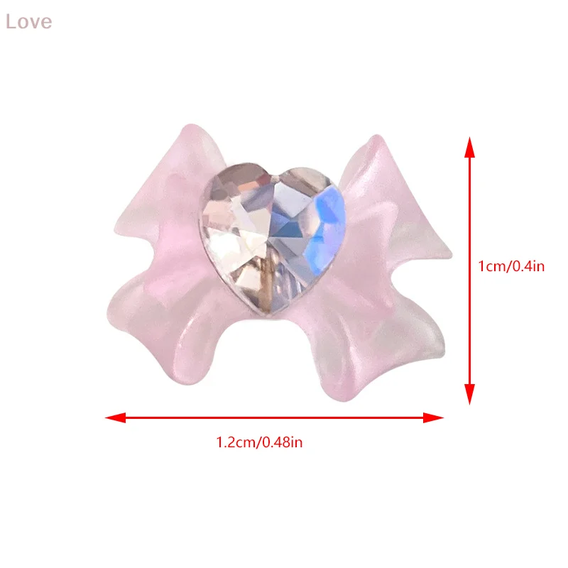 [L & P] 5 قطعة أجزاء القوس الراتنج الشريط مسمار السحر القوس حجر الراين مجوهرات الإكسسوار DIY بها بنفسك مانيكير ديكورا