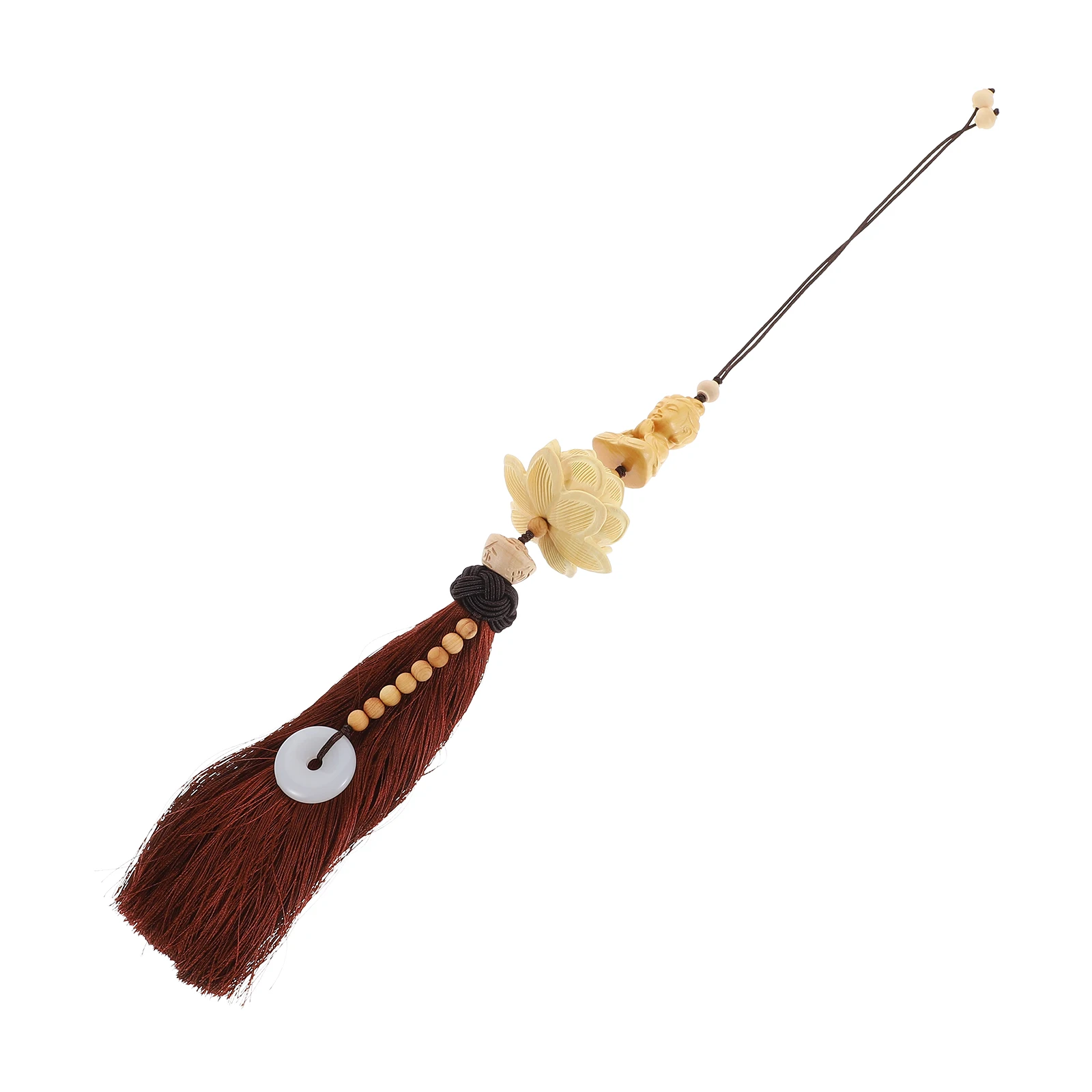 

Creative Guanyin Buddha Lotus Car Pendant Wooden Hanging Decor For Home Key Ornament Smooth Long Lasting High Quality Gift Home