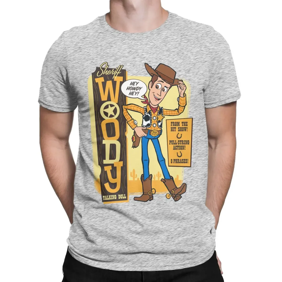 Toy Story Vintage Sheriff Woody Doll T Shirts for Men Pure Cotton Amazing T-Shirt O Neck Tee Shirt Short Sleeve Tops