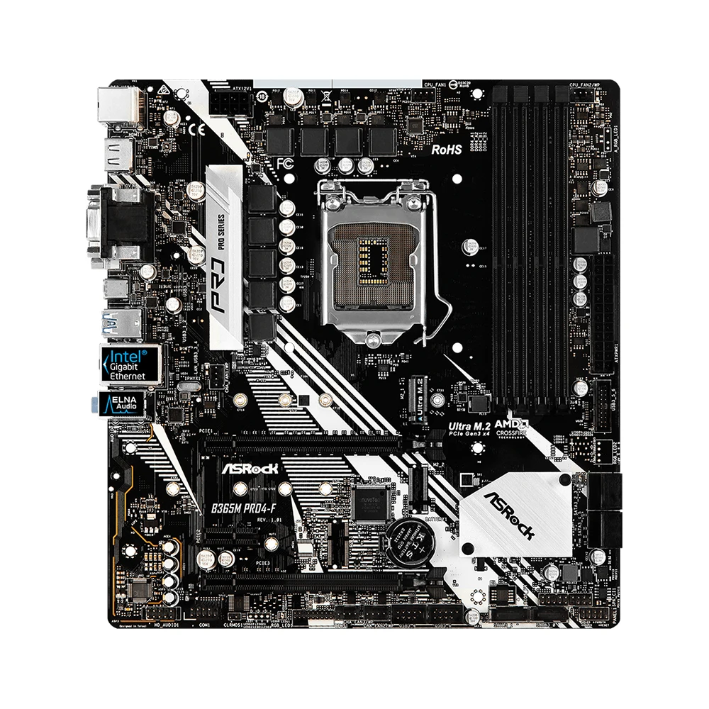 Imagem -03 - Placa-mãe Intel B365 Durável com Gigabyte 8118 Gaming Lan Pcie Gen3 x4 M.2 Suporte a Tiras Led Rgb de Cores B365m Pro4-f