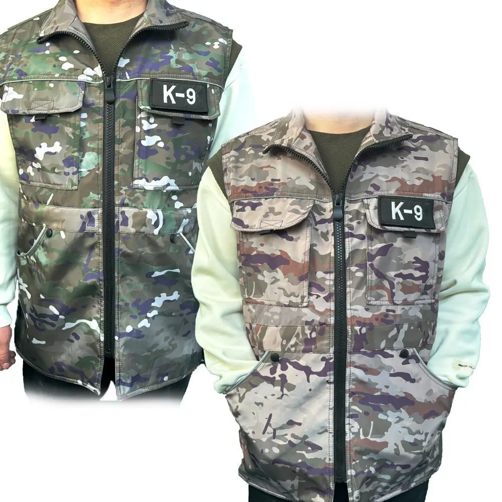 

Halloween Cosplay Camouflage Polyester Vest Breathable Wear-Resistant Multi-Pocket Casual Turn-Down Collar Dog Training Vest