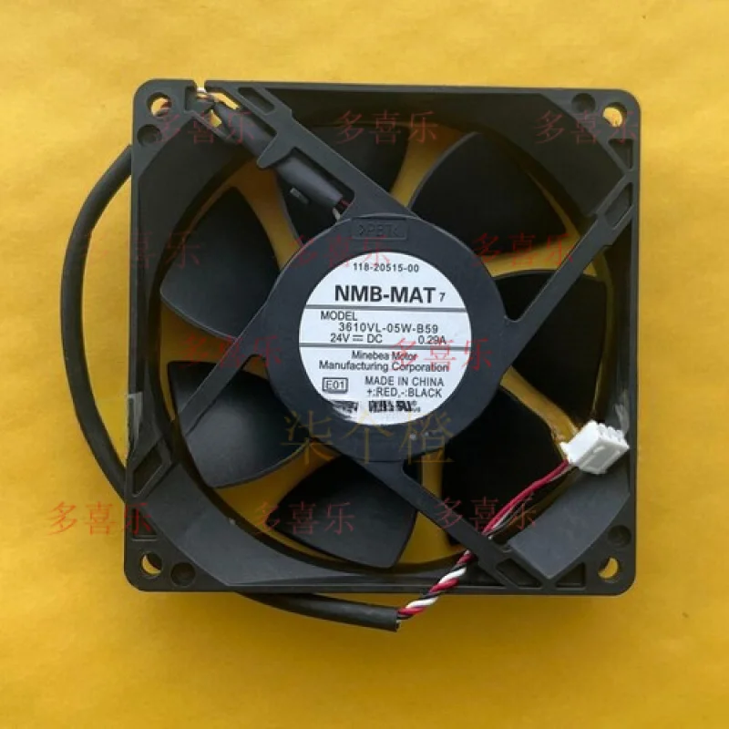 

WW FOR NMB-MAT 3610VL-05W-B59 DC24V 0.29A 9025 90mm 3-wire inverter fan