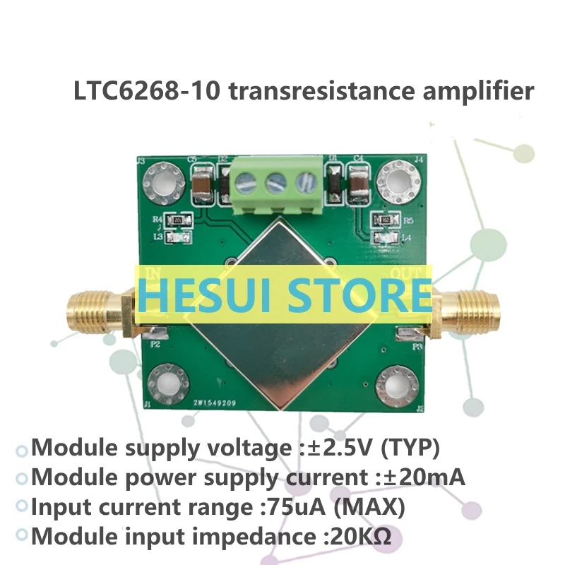 

LTC6268-10 Трансформация APD\PIN Высокоскоростной фотопроонд/модуль усилителя TIA Преобразование 4 ГГц IV