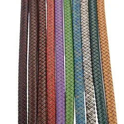 Aaazee 12mmx6mm Flat Braided Leather Strip 12mm Wide for Bracelet Making