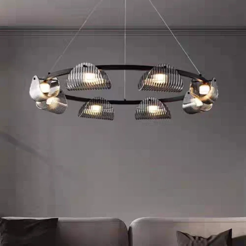 

Luxury restaurant chandelier simple Nordic living room bedroom bar creative glass chandelier