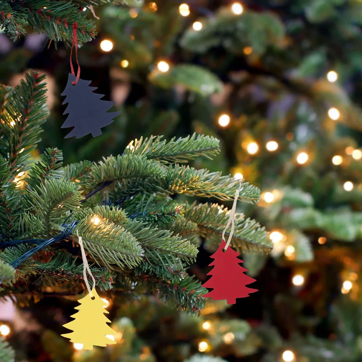 

120Sets Christmas Tree Hanging Tags 12 Colors Kraft Paper Vintage Labels for Xmas Wedding Party Decoration Bookmark Use