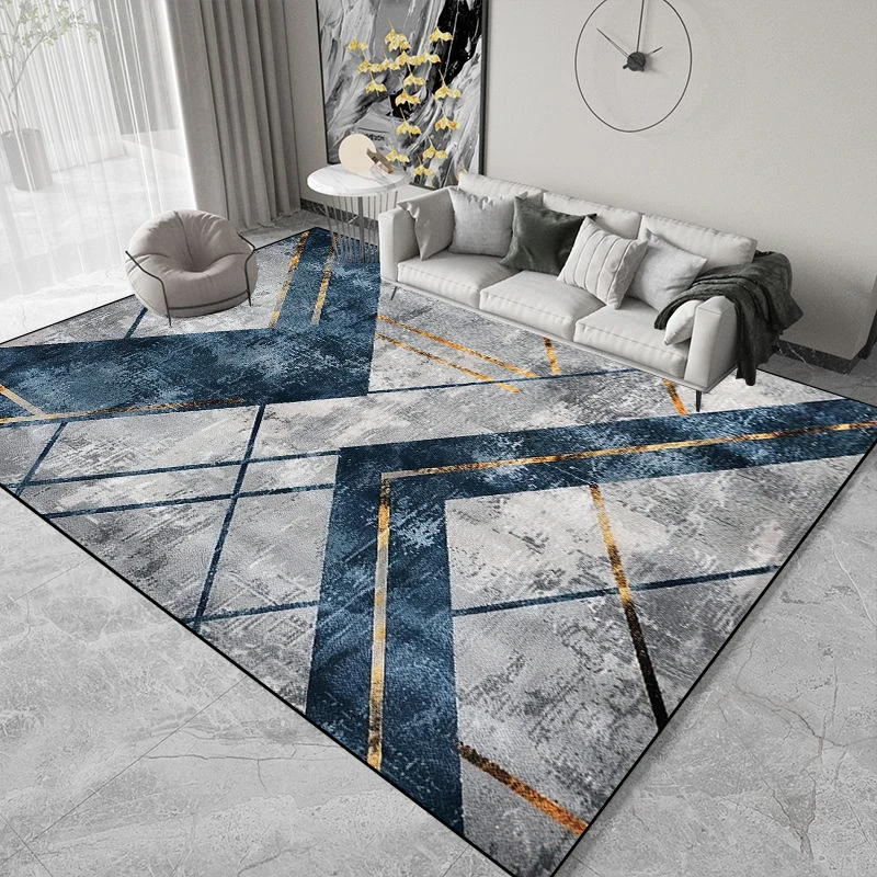 Modern Light Luxury Carpet Living Room Decoration Geometry Rugs Hall Sofa Area Foot Mat Soft Room Decor Hallway Carpet Washable