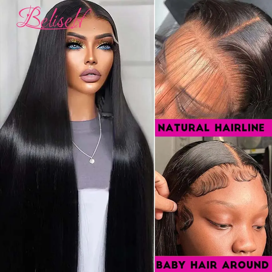 SKINLIKE Real HD Lace Front Wigs Human Hair 5x5 Lace Closure Wig 250% Density Straight Ultra-Thin HD Lace Frontal Wig Beliself