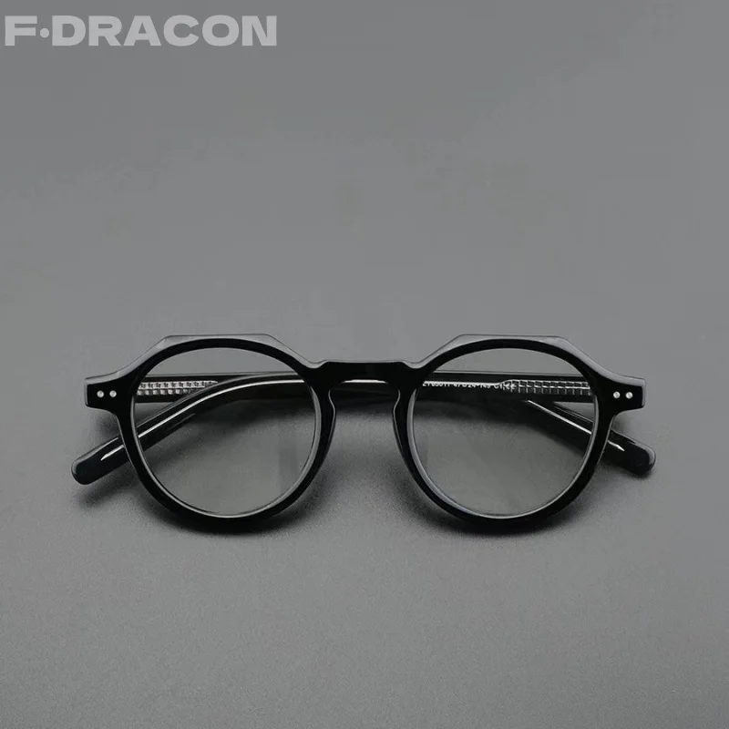 

F·DRACON Acetate Glasses Frame Retro Polygon Men's Glasses Frame Thick Edge Height Prescription Glasses Frame For Women