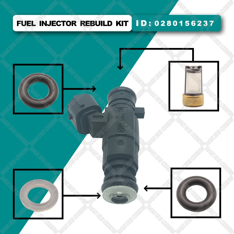 

Fuel Injector Service Repair Kit Filters Orings Seals Grommets for 1990-2015 Volkswagen SANTANA 3000 passat B5 2.0L 0280156237