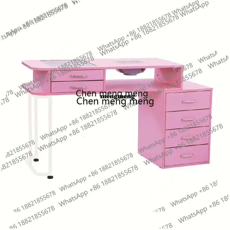 F182Manicure table Pink  Tattoo embroidery manicure workbench Nail polish glue storage Integrated manicure table