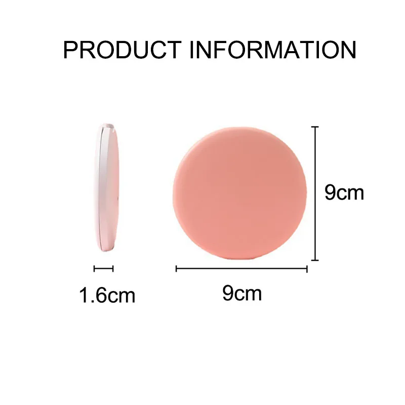 Nueva luz LED pequeña personalizada cosmética 2 lados plegable maquillaje pestañas espejo portátil Mini espejo de bolsillo HUAZJ15