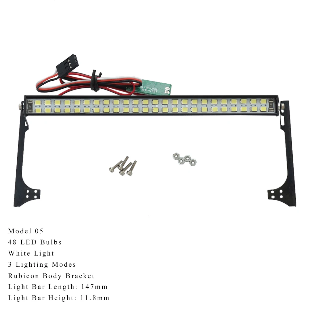 4.8-7.4V Dak Lamp Wit/Kleurrijke Led Licht Bar Voor Rc Crawler Auto X Maxx TRX4 Bronco 2021 SCX10 Capra RBX10 D90 Wpl C24