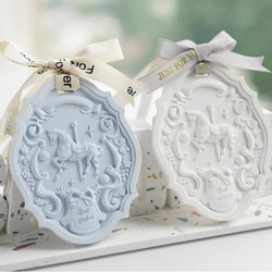 Carousel Plaster Pendant Silicone Mold for DIY Wedding Decoration Aroma Room Wardrobe Wax Tablet Car Pendant Gypsum Wax Molds