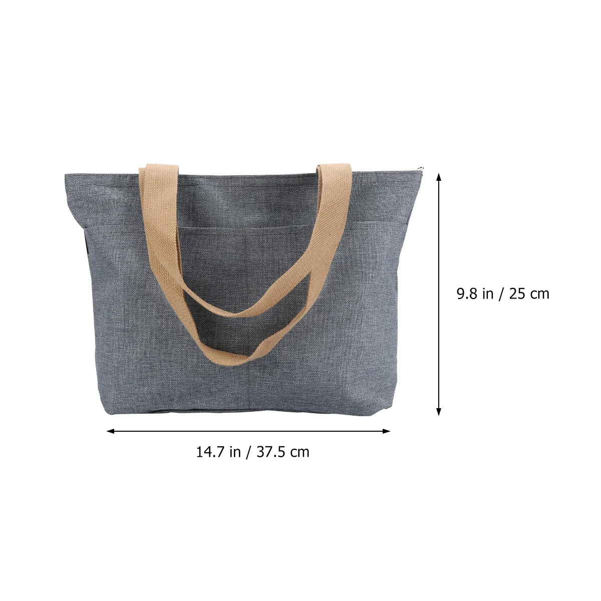 Waterproof Heavy Duty Oxford Cloth Tote Bag Large Capacity Makeup Storage Shopping Travel Daily Carry Dark Gray