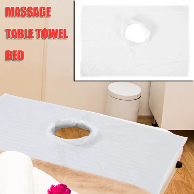 

Massage Table Towel Bed Covers Sheets Bedspread Prone Long Linens Pad Eyelash for Pad Headrest Mattress with Face Hole Facial