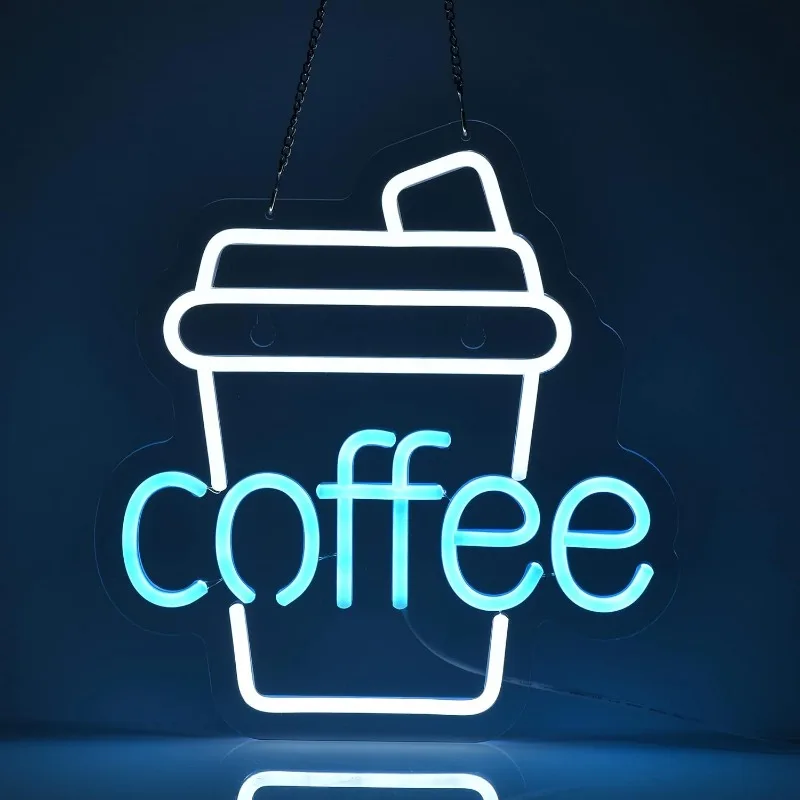 XM Coffee Bar Neon for Wall Decoration, Modern LED Sign Coffee Shop, Small Acrylic Coffee Station Art Deco Party Decoration CCC