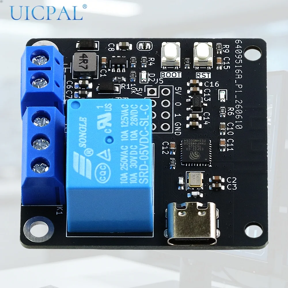 ESP32‑C3 Relay Module WiFi Bluetooth IoT Development Board Switch Remote Timing Control Board Type‑C Power Supply DC5‑24V
