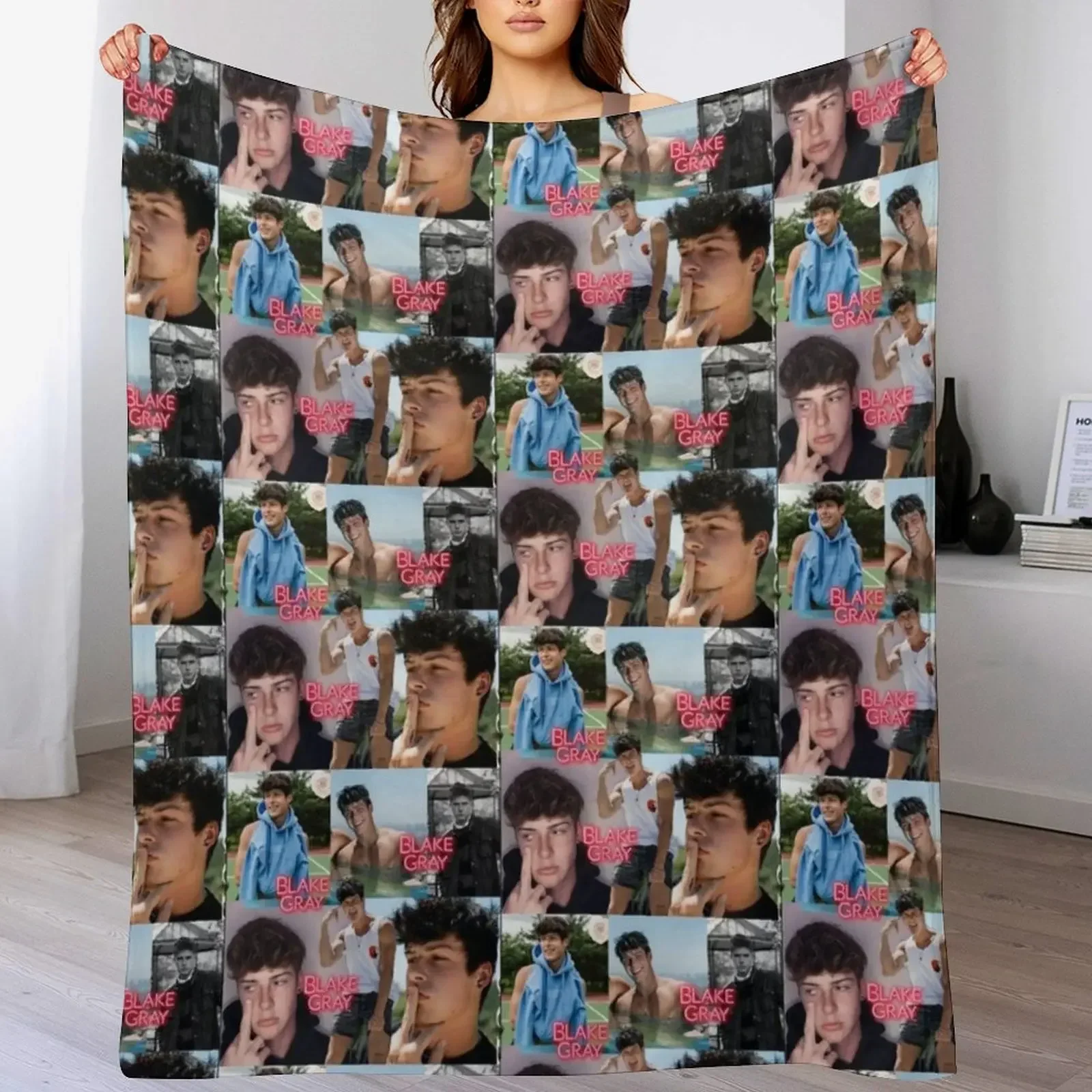 Blake Gray Collage Throw Blanket Nap anime Plaid on the sofa Soft Beds Blankets