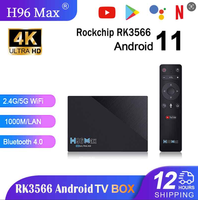 H96 MAX RK3566 8GB 128GB Smart TV Box Android11 4K 1000M LAN Dual Wifi6 BT4 Google Voice Assistant Media Player Set Top Box