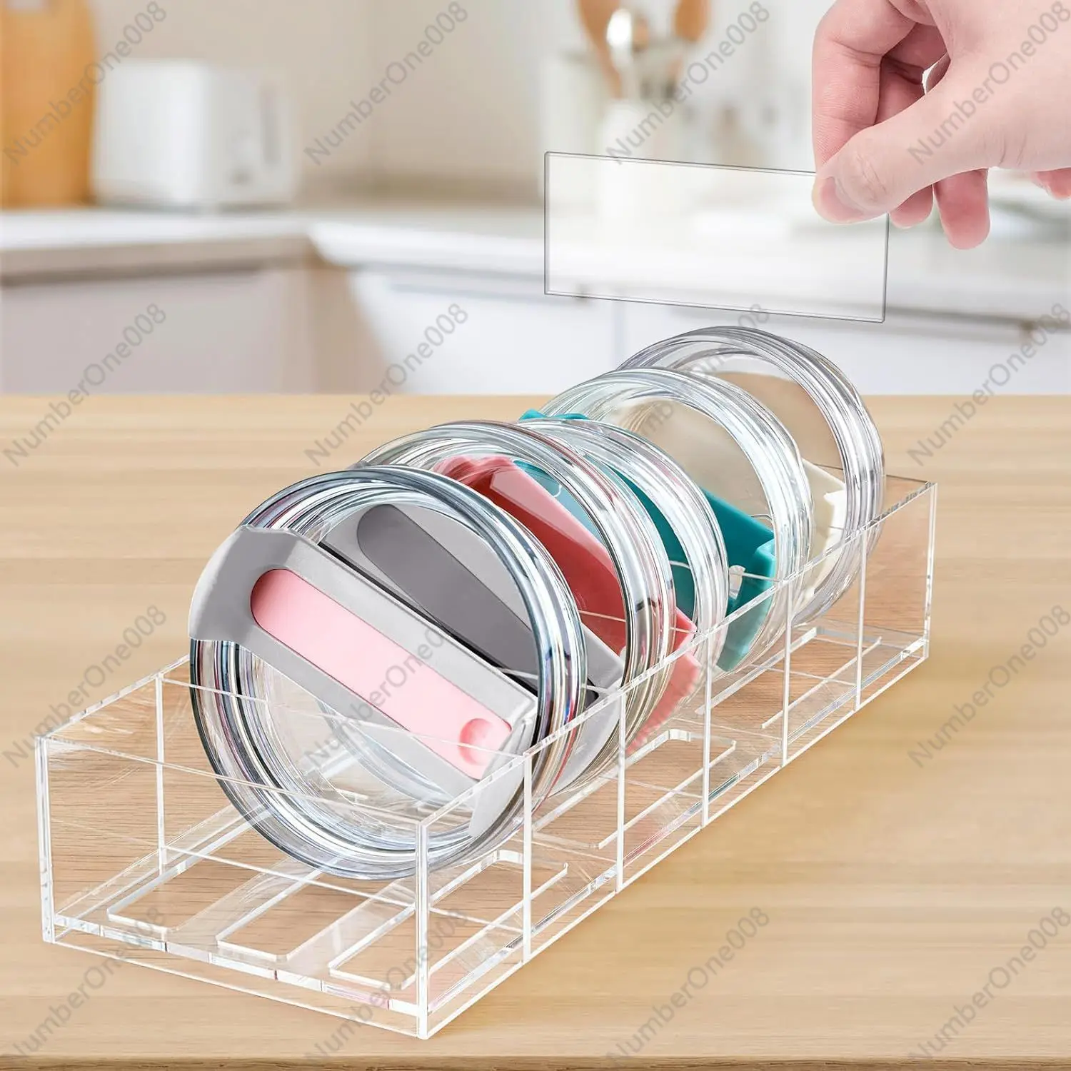 Amazon Hot Sale Acrylic Glass Lid Storage Box Stanley Flat Bottom Cup Lid Storage Box Storage Rack