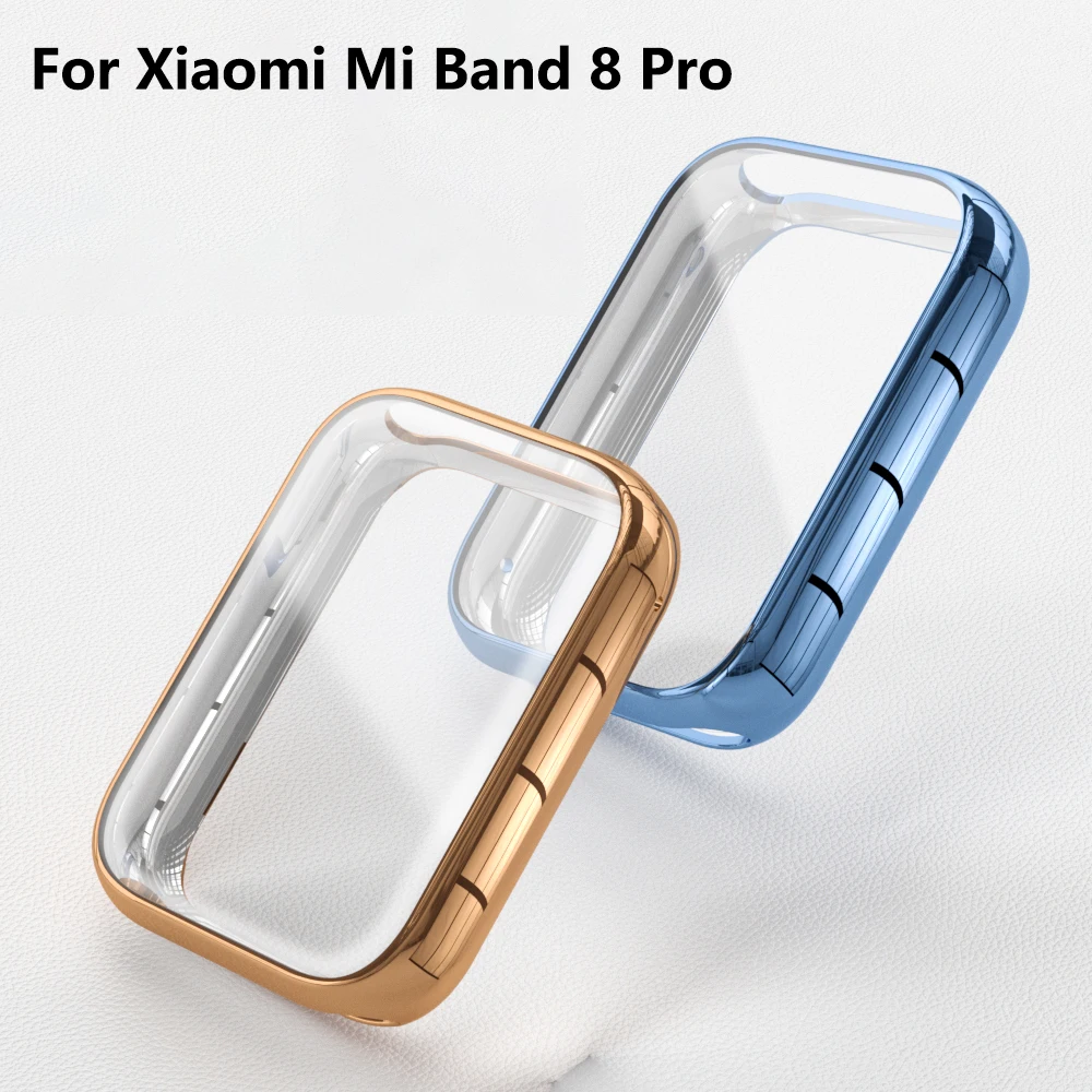 Xiaomi Mi Band 8 Pro TPU Plating Protective Case Full Screen Protector Bumper Xiaomi Mi band 8 Active Cover Accessories کے لیے کیس