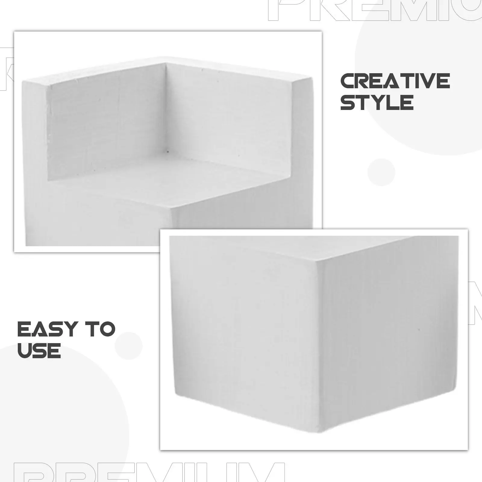 4Pcs Wood Furniture Risers White Square 5Cm Bed Frame Leg Lifters Platform Bed Height Adjust Lift Blocks for Storage Cleaning