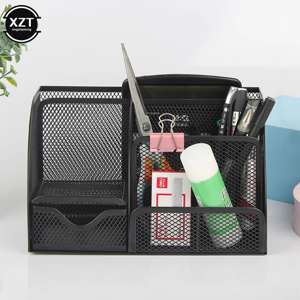 

Metal Office Organizer Mesh Desktop Storage Box Stationery Accesorries Cosmetics Holder Office Home Supplies