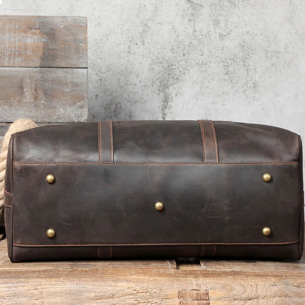 S.WORKER Vollnarbenleder-Reisetasche Große Kapazität Weekender-Reisetasche Echtleder-Sporttasche für Herren – Detail 26