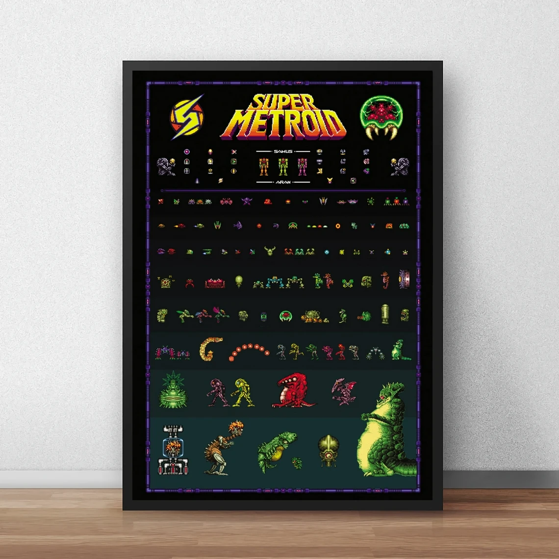 Super Metroid Game Poster Canvas Art Print Home Decoration Wall Painting ( No Frame )