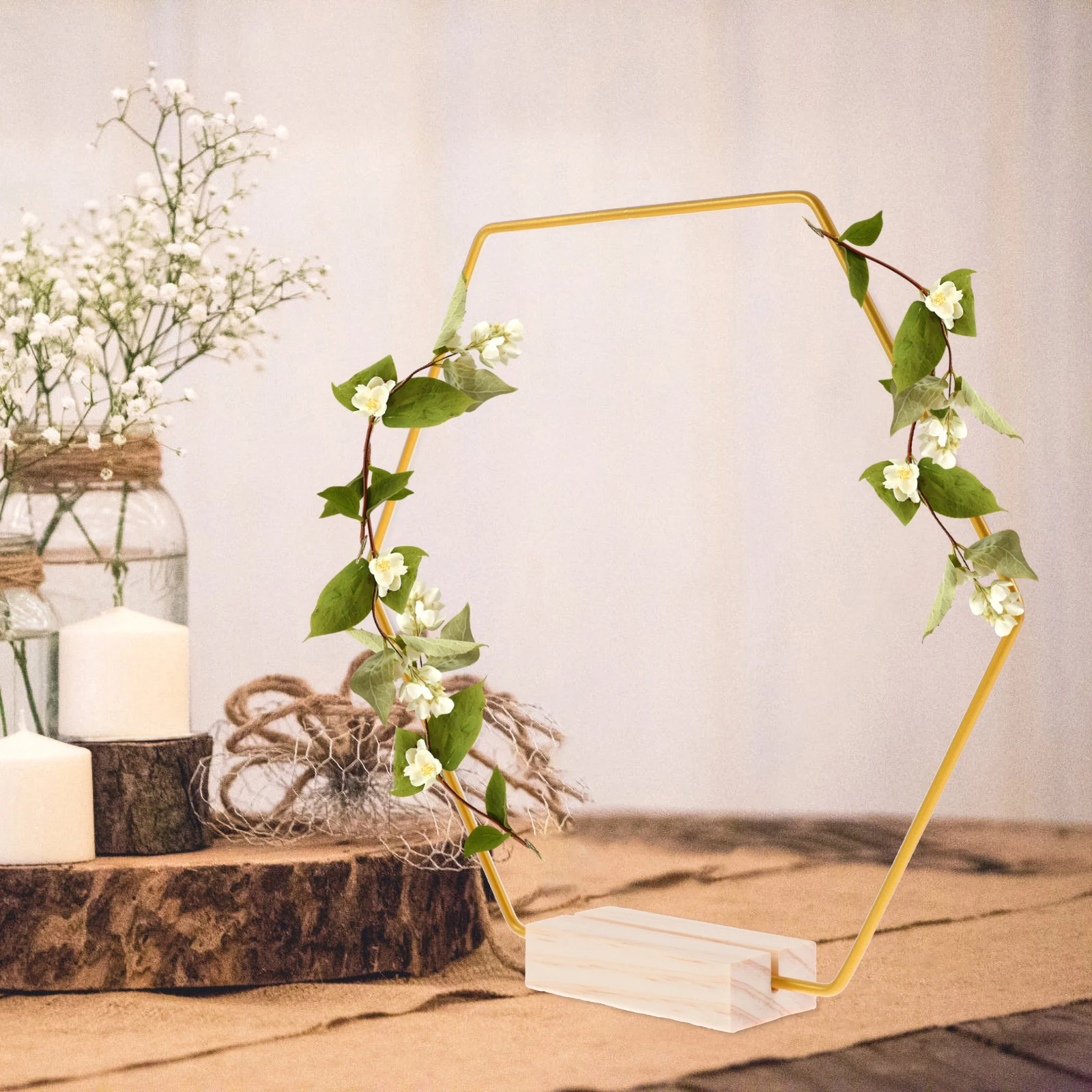 

6 Set Table Decoration Hoop Metal Dream Catcher DIY Centerpiece Floral Craft Rings Wreath Supplies Wedding Geometric Decor