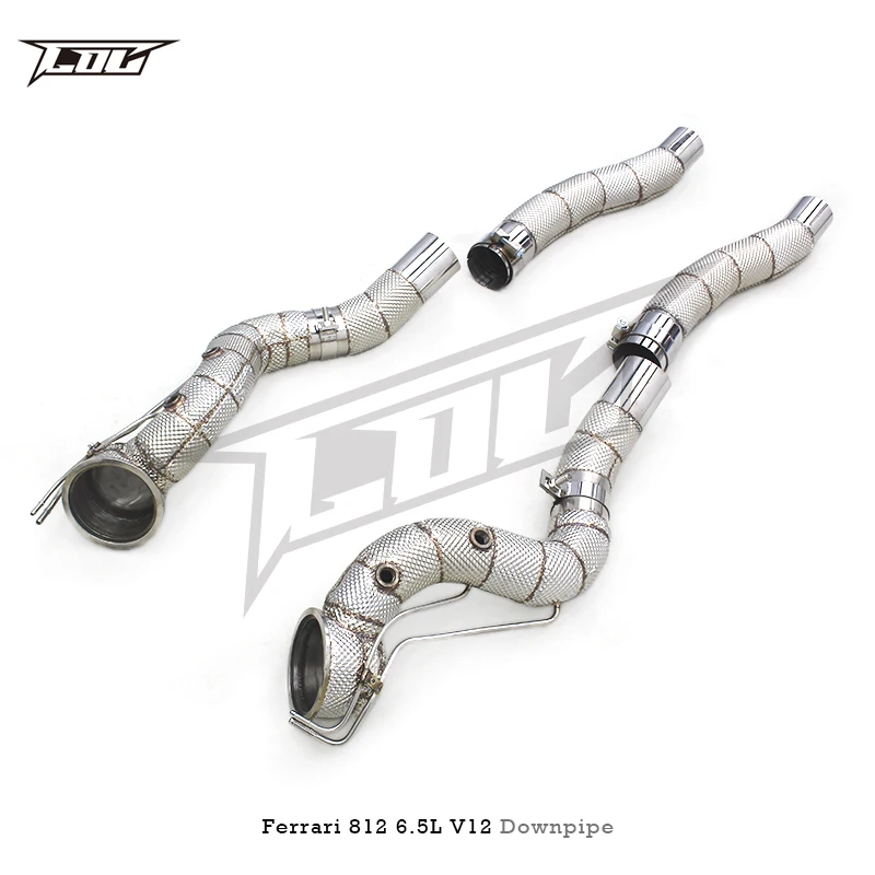 OEM Exhaust Downpipes For Ferrari 812 6.5L V12 2017-2020 Stainless Steel Racing Exhaust Pipe with heat shield Auto Accessories