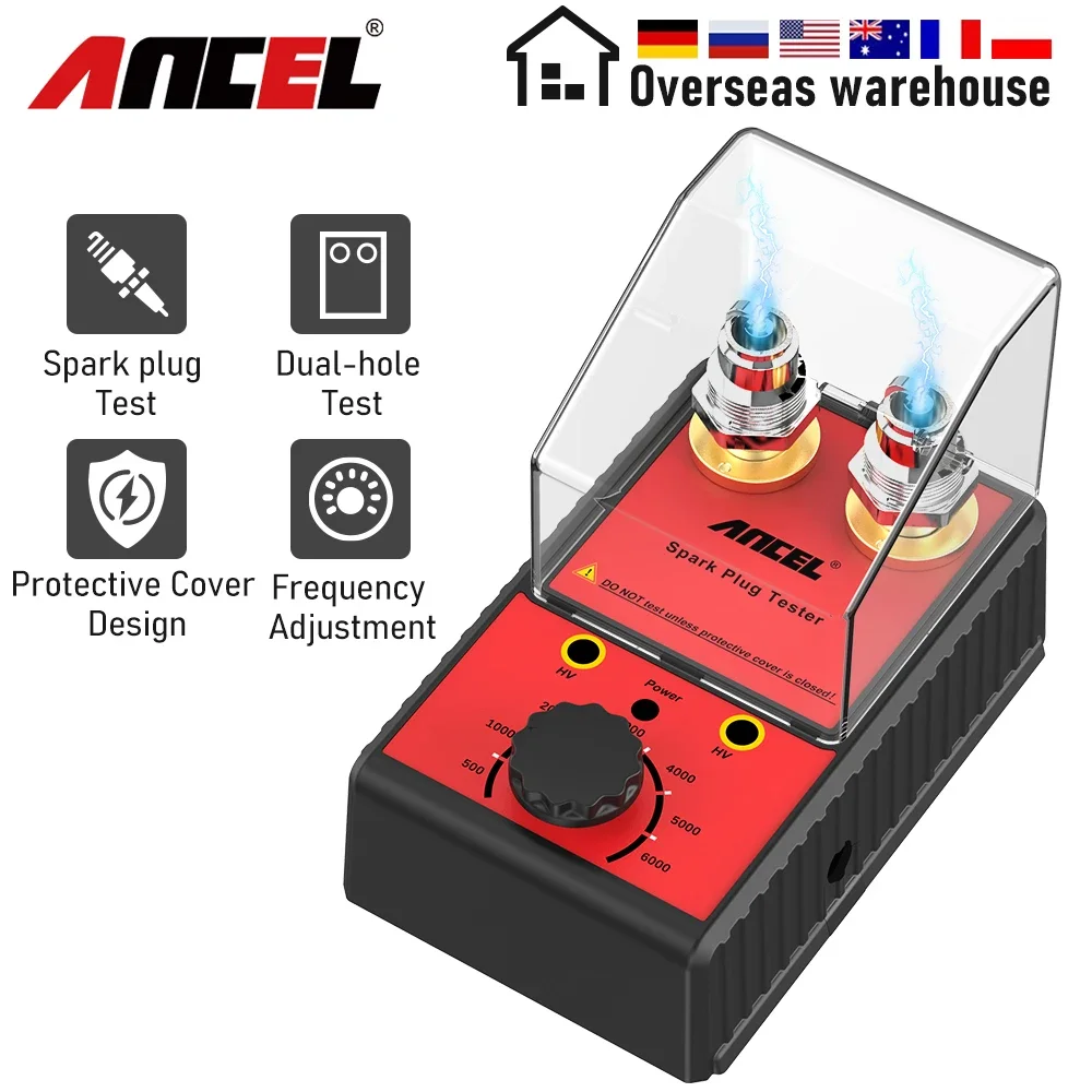 ANCEL SP02 Cancel Autobus Tester Spark Plug Tester Mobile System Tester 220V 110V Diagnostic Tool Double Hole Detector