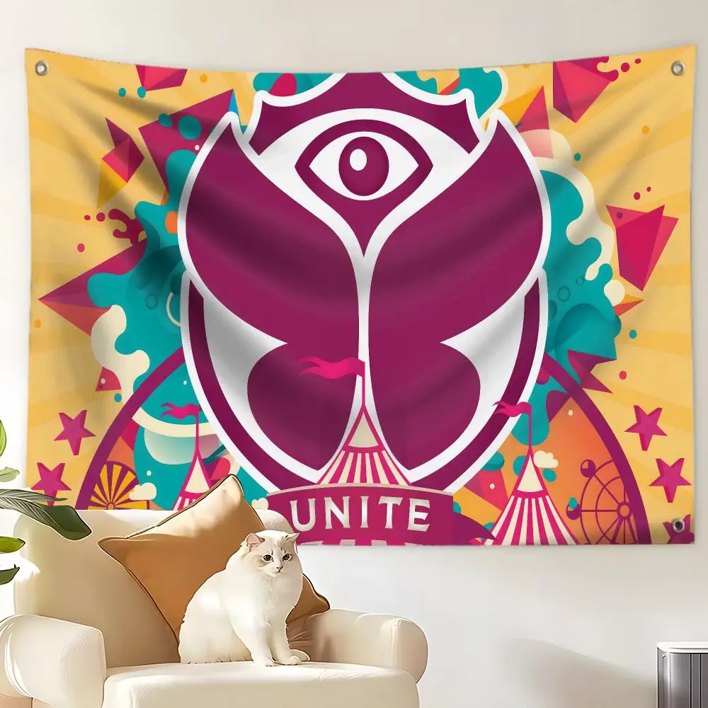T-Tomorrowland Flags Custom Wall Hanging Background Art Banner For Bedroom Home Living Room Outdoor Decor