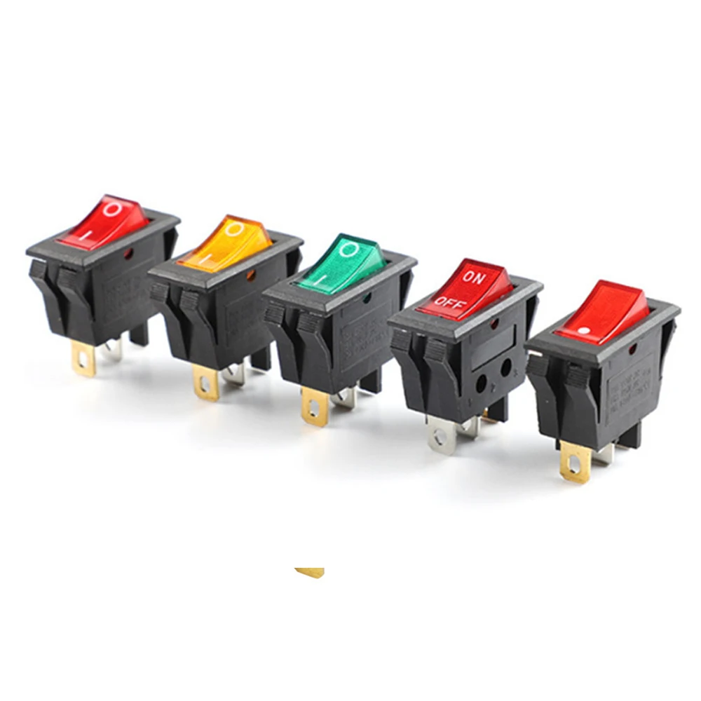 Factory Supplu 16.4*35.5MM Plastic Rocker Toggle Switch ON-OFF with LED Illuminate KCD3 Rocker Switch with 3-Pin Power Switch