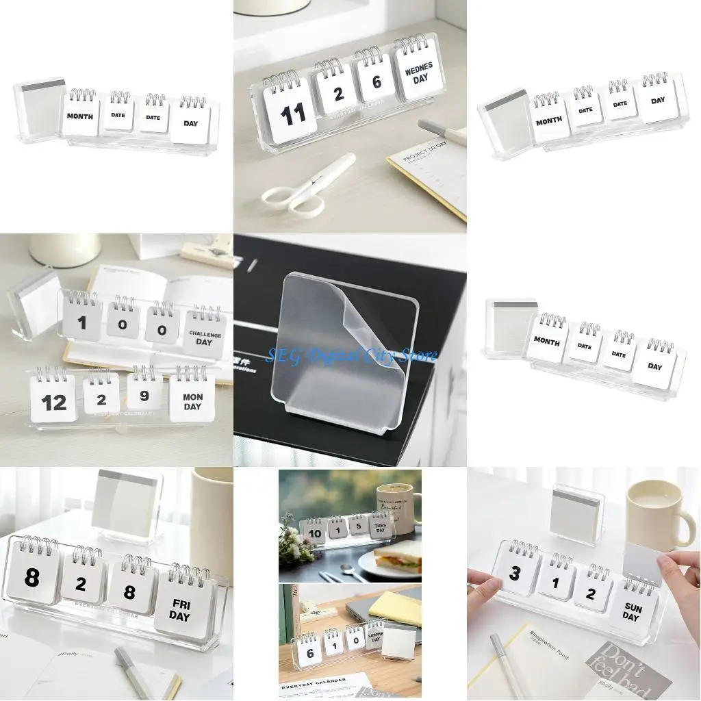 

U75B Стильный прозрачный настольный календарь многоразовый органайзер с акриловой текстурой