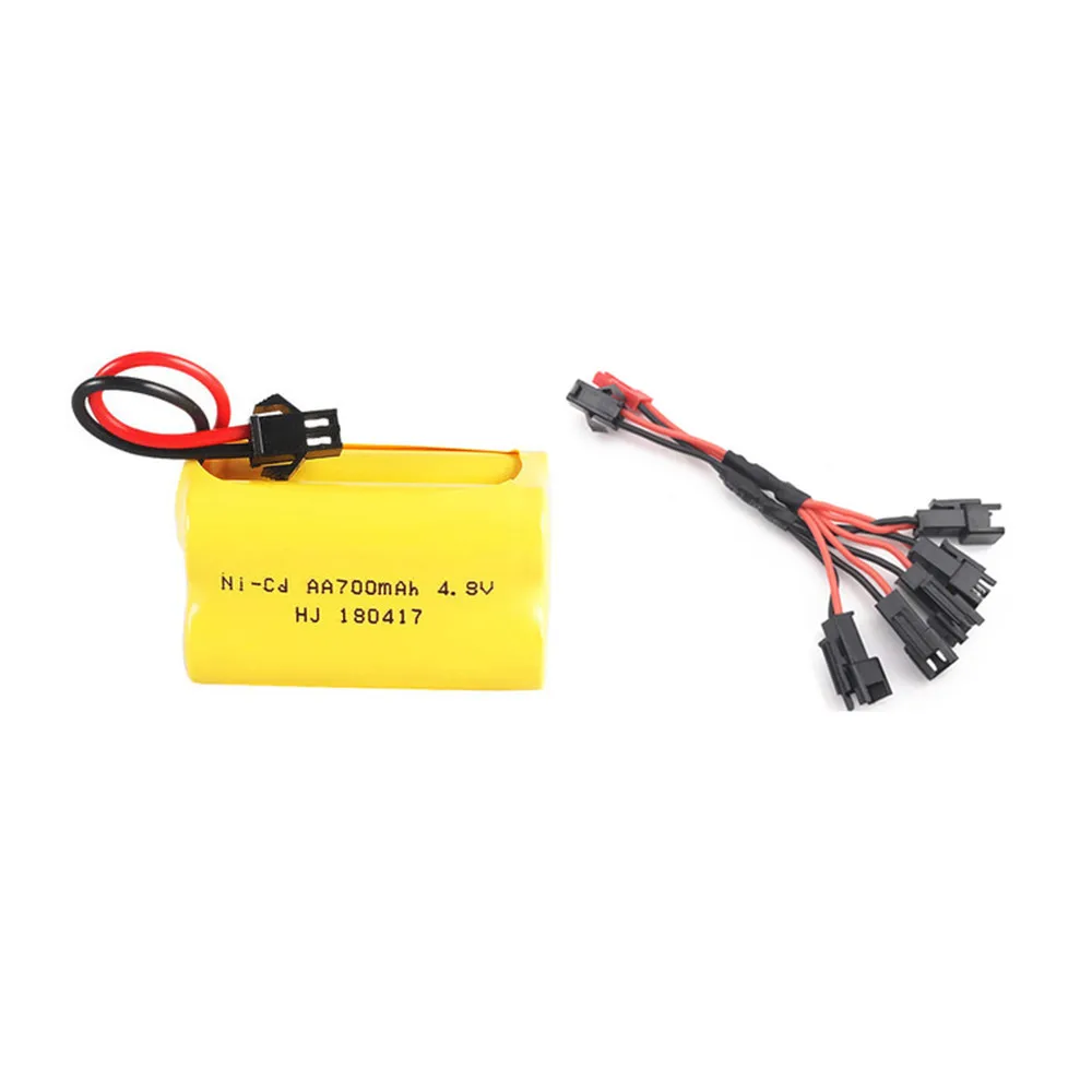 4.8v 700mAh Ni-CD Rechargeable Battery +Charger Set For Rc toys Cars Tanks Robots Boats Guns NICD 4*AA 4.8v Battery 1pcs to 2pcs