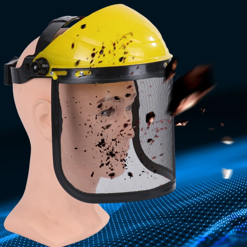 

Metal Mesh Chainsaw Helmet Splash Prevention Sponge Lining Protective Mask Large Mesh Adjustable Mesh Face Shield Landscape Work