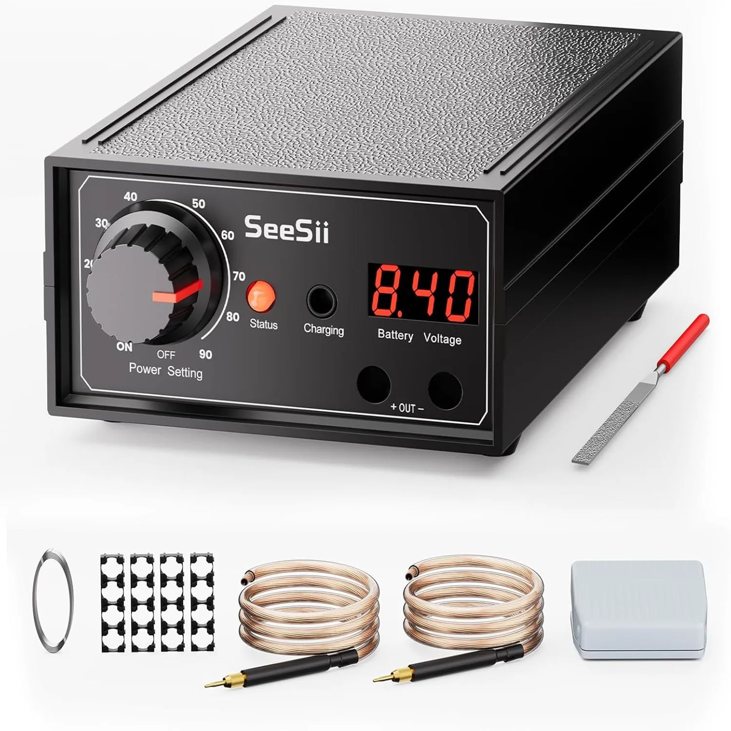 Soudeuse par points à batterie SEESII 8000W, 90 vitesses, pack de bricolage automatique, machine à souder par points portable, stylo de soudage pour bande de nickel de 0,1 à 0,25 mm
