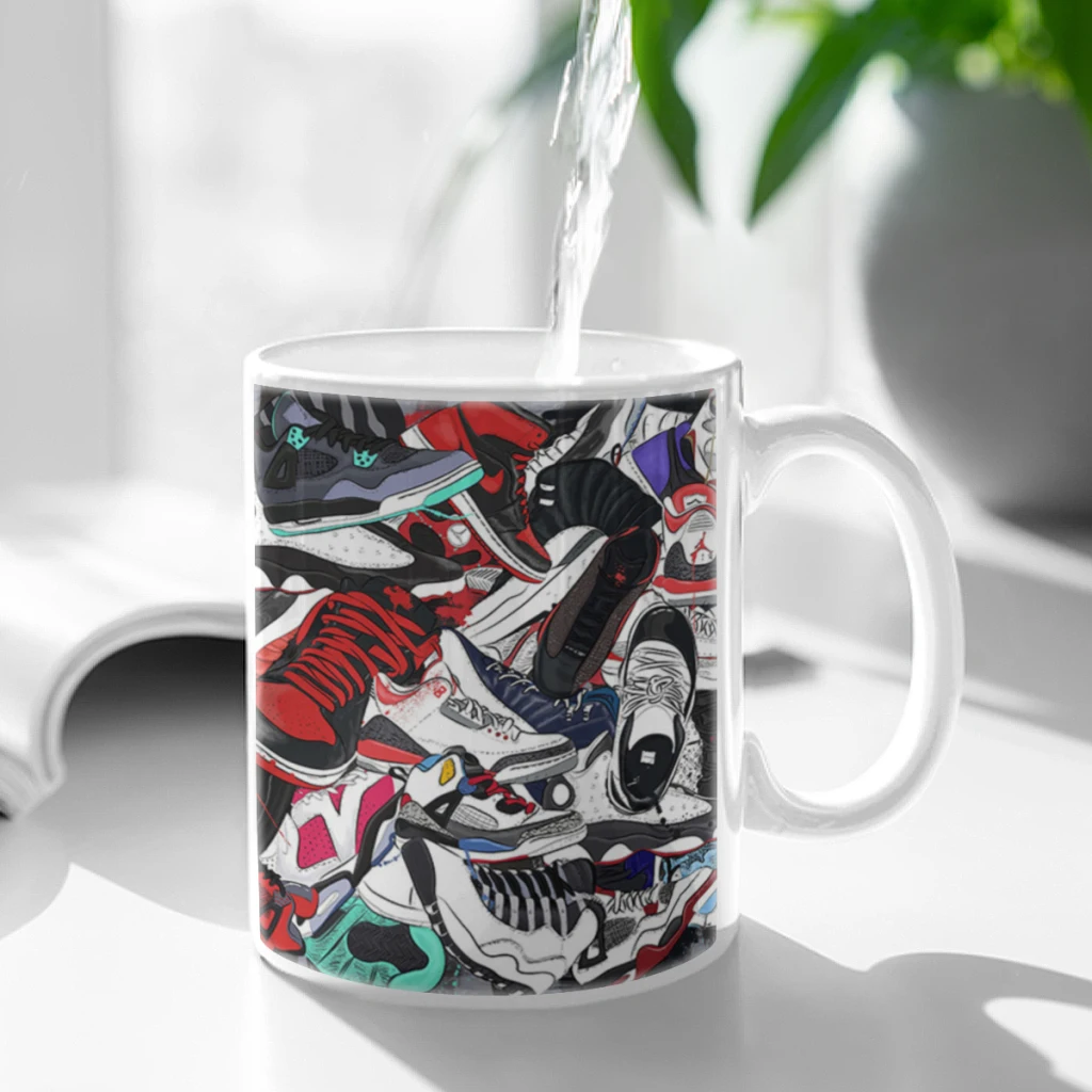 Abstract-Sneakers-Shoes-Graffiti-Free shipping Ceramic Cup Coffee Oatmeal Breakfast Cup Creative Personality Mug