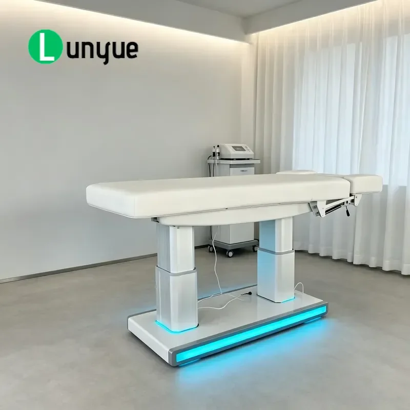 Electric Adjustable Beauty Bed Luxury Spa Massage Table for Facial Eyelash Treatment Professional Cosmetology Furniture