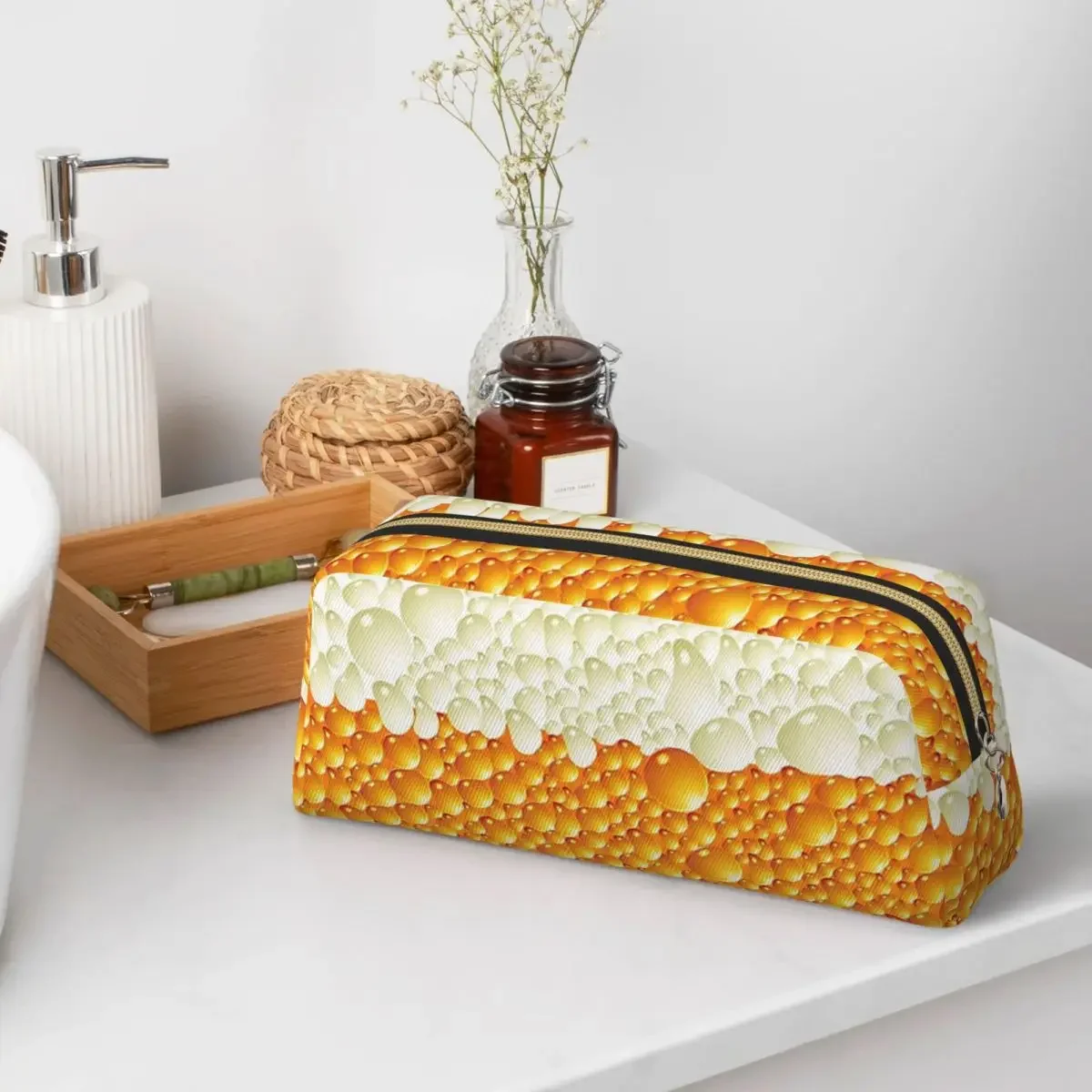 Beer Foam Pattern Pencil Case Pen Holder Big Capacity Pen Box Pencil Bag for Studen Stationery Supplies