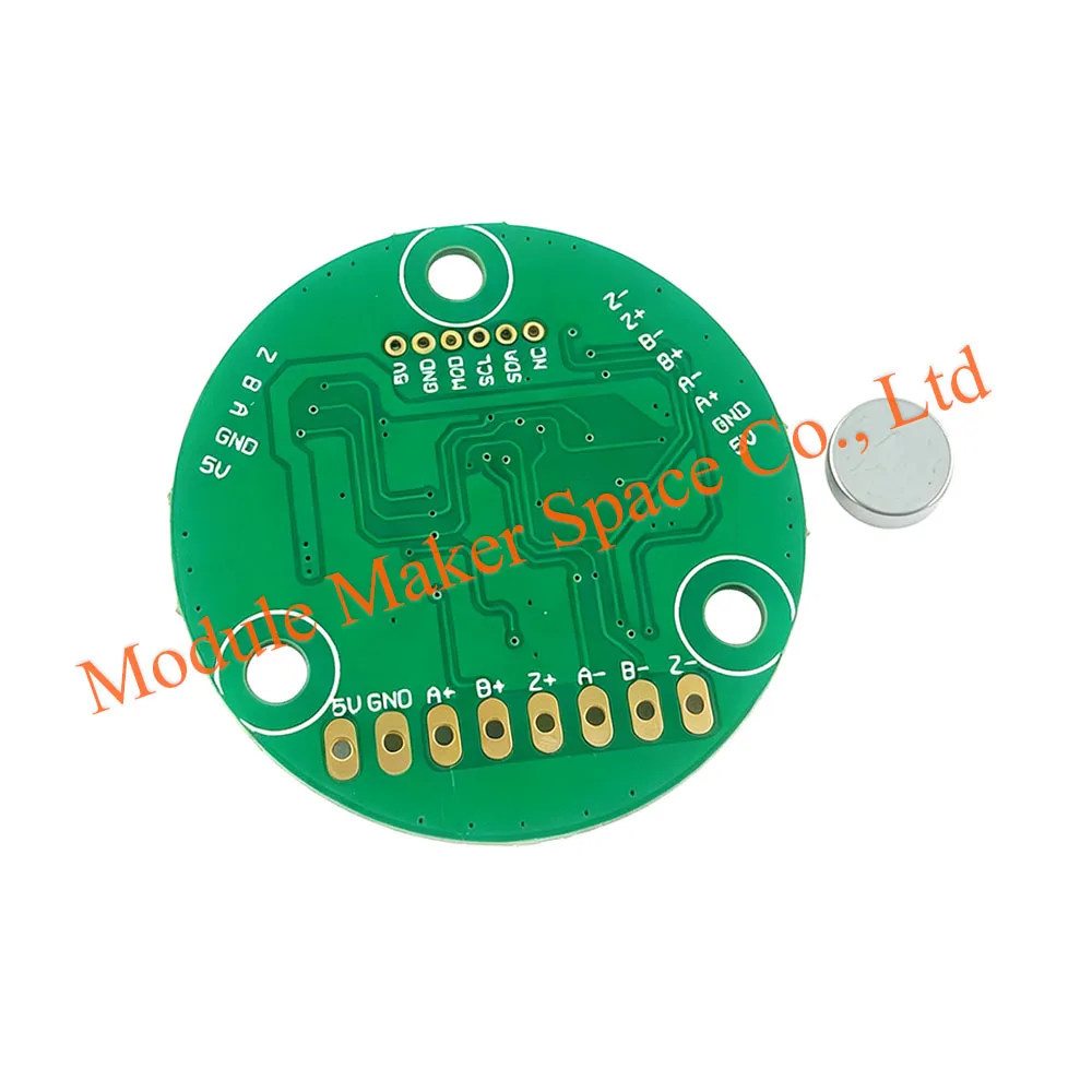 MT6701QT Incremental Magnetic Encoder Module Differential Output, Multi-Mode, with Magnet for Servo Motor Feedback