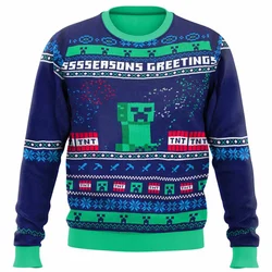 Snow Golem Minecraft Ugly Christmas Sweater - Anime Gorąco sprzedająca się męska i damska bluza z kapturem w tym samym stylu Happy Christmas 2024/25 Tops