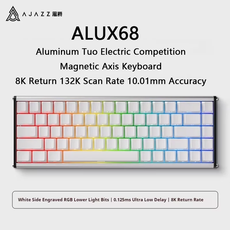 

Ajazz Alux68 Magnetic Axis Wired Mechanical Keyboard All Aluminum Cnc Contour Line Customizable Hot Plug Esports Gaming Keyboard