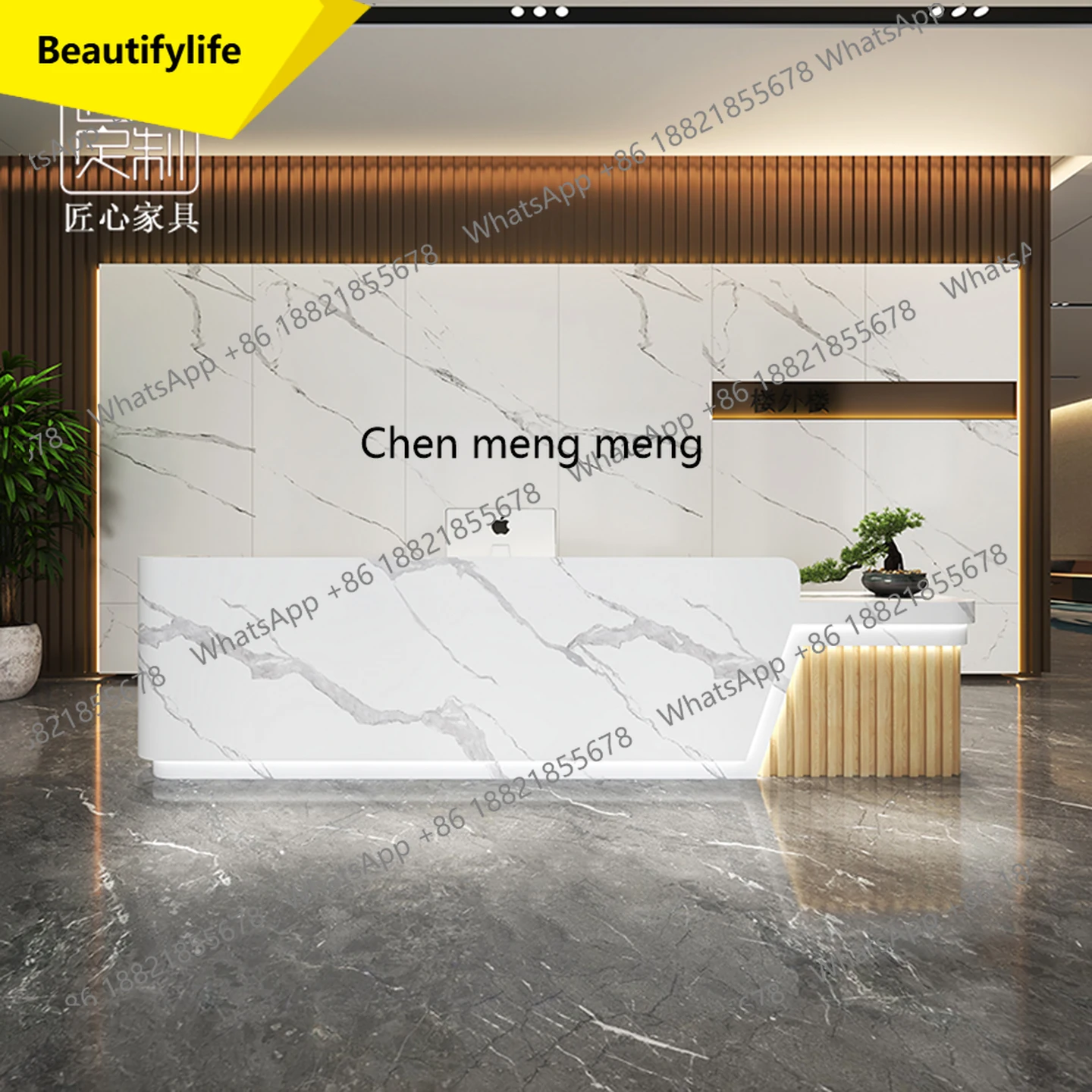 M46 شركة مكتب الاستقبال صفحة الخروج صالون تجميل عداد الطلاء الفاخر الخفيف الحديث #1