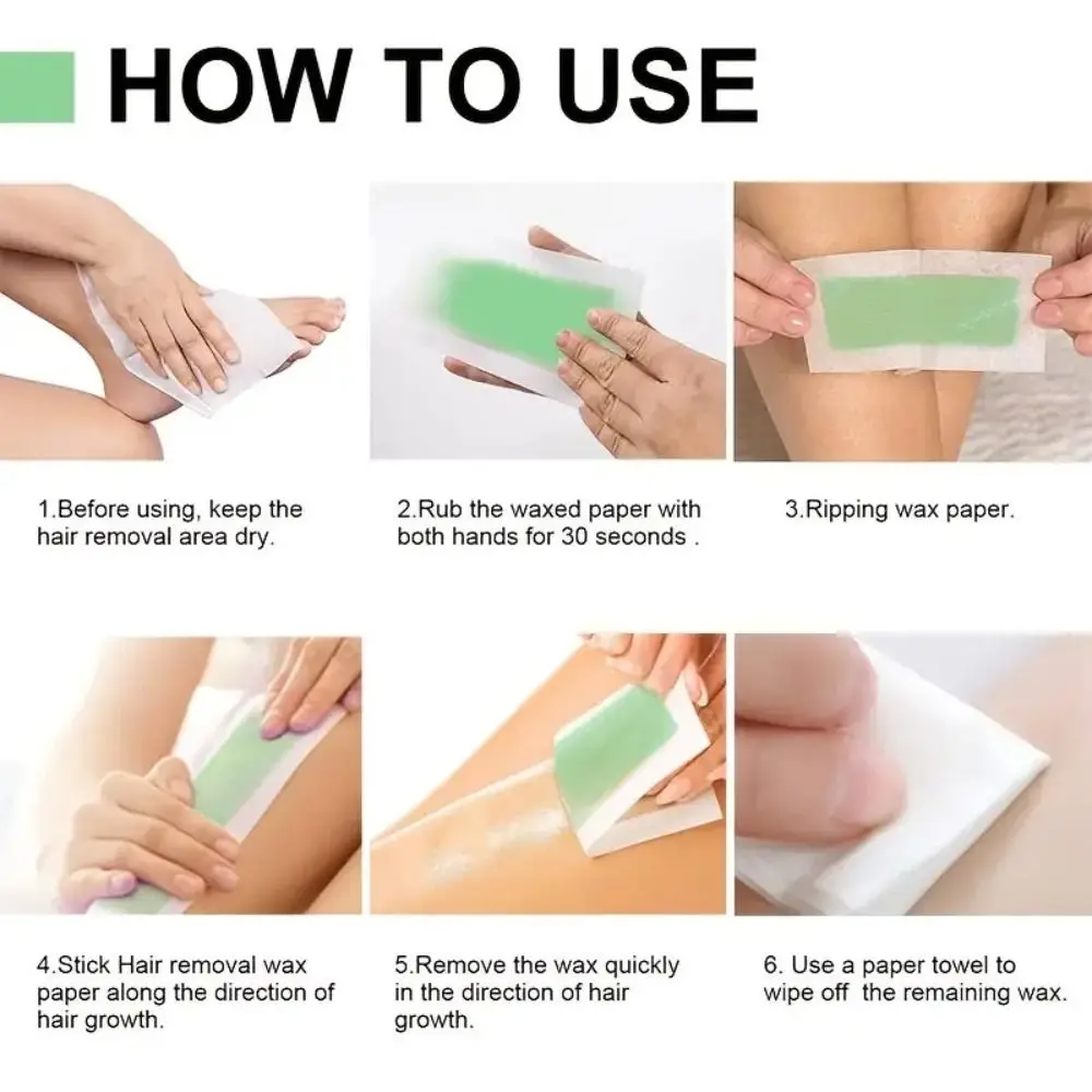 10 Sheets Professional Hair Removal Wax Strips Beauty Tools Depilation Double Sided Cold Wax Paper Non Woven Cloth Smooth - view 5