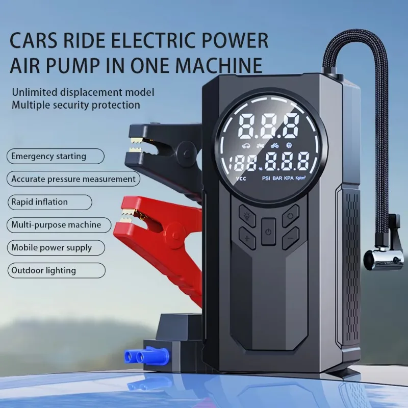 8000mAh Portable Emergency Jump Starter with Tire Inflators 150PSI Car Jump Starter Power Bank Battery Jump Starter