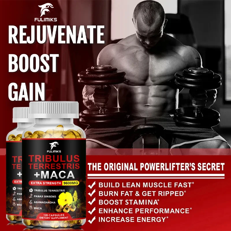 Tribulus Terrestris + Maca Capsule, Boost Energy, Mood, Stamina & Performance, for Men & Women